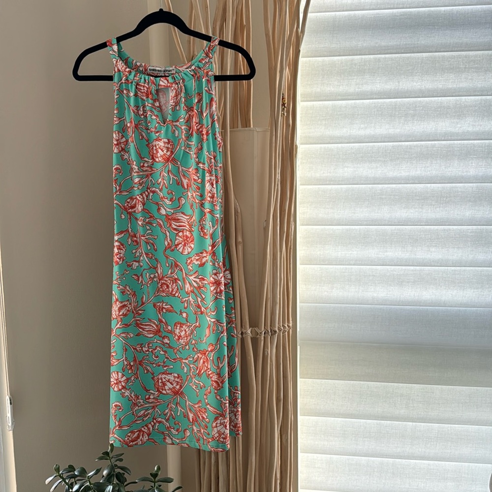 Barbara Gerwit engineered knit sleeveless halter dress size XL.